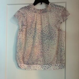 Women's Express Multicolor Ruffle Sleeve Top